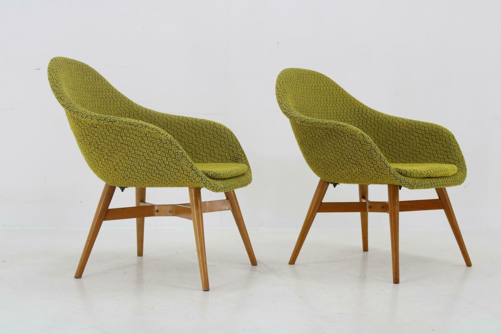 Pair Of 1960s Miroslav Navratil Shell Lounge Chairs, Czechoslovakia photo 983.0