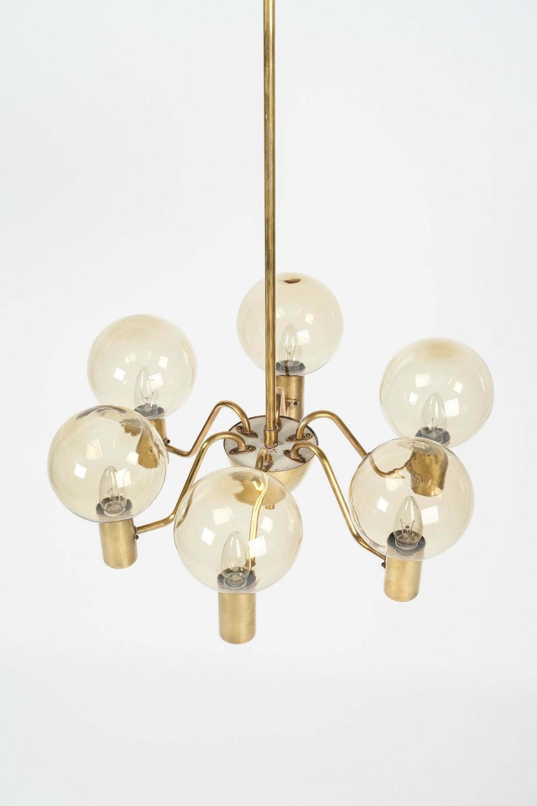 Hans Agne Jakobsson, Chandelier "T372/6", Ellysett Markaryd, Sweden, 60s photo Lighting