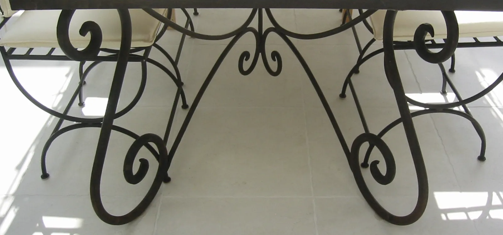Tavole Calde 160cm Rectangular White And Natural Mosaic Tiled Coffee Table, Iron Base, 2 Products. New But Unused Old Stock photo for sale