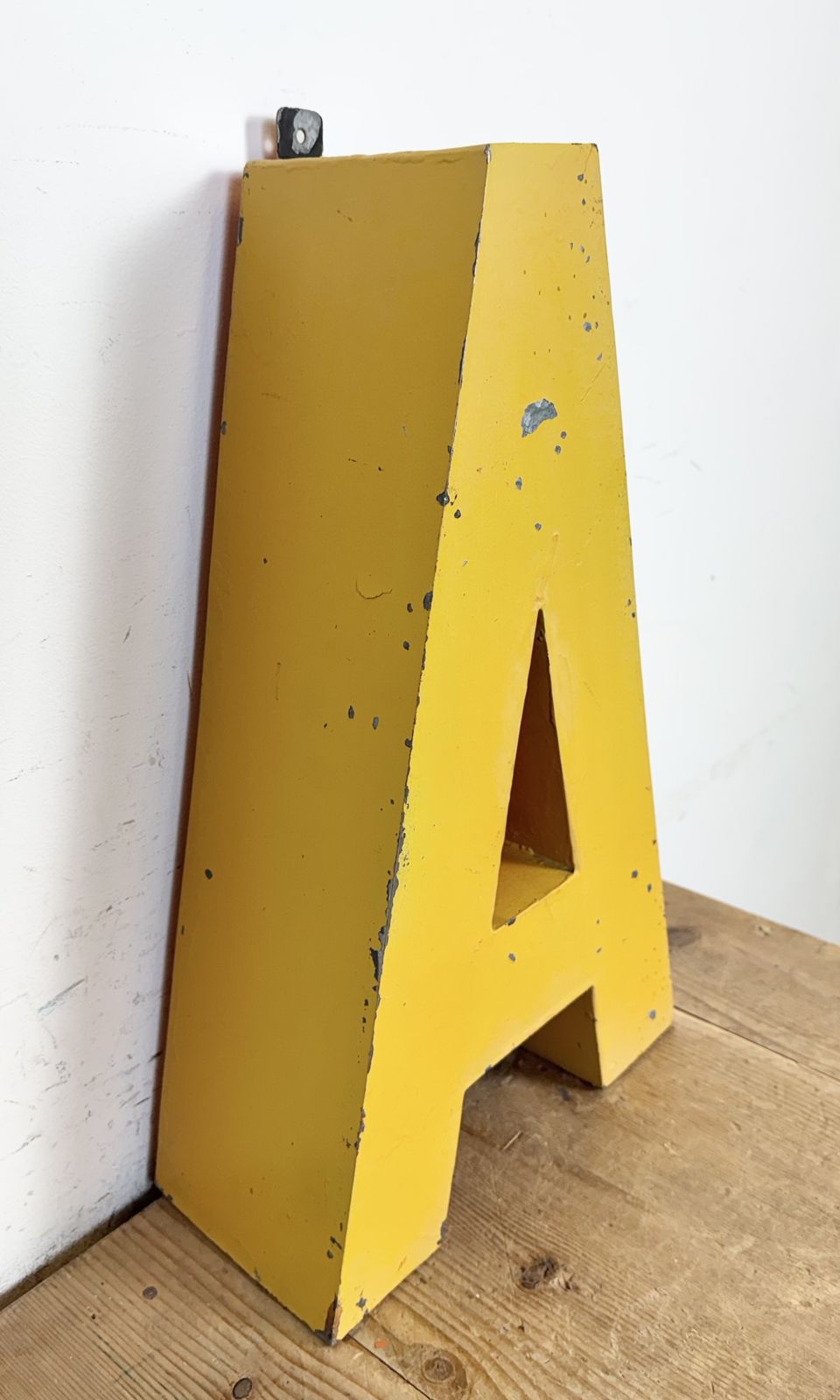 Large Vintage Yellow Iron Facade Letter A, 1960s photo 159.0