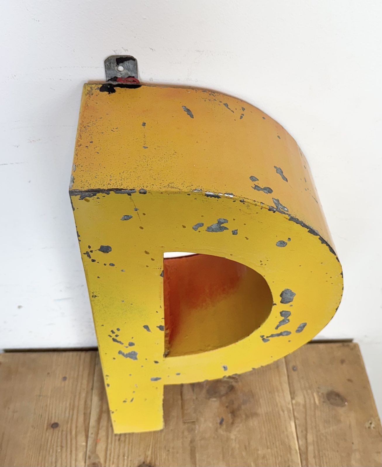 Large Vintage Yellow Iron Facade Letter P, 1960s photo furniture