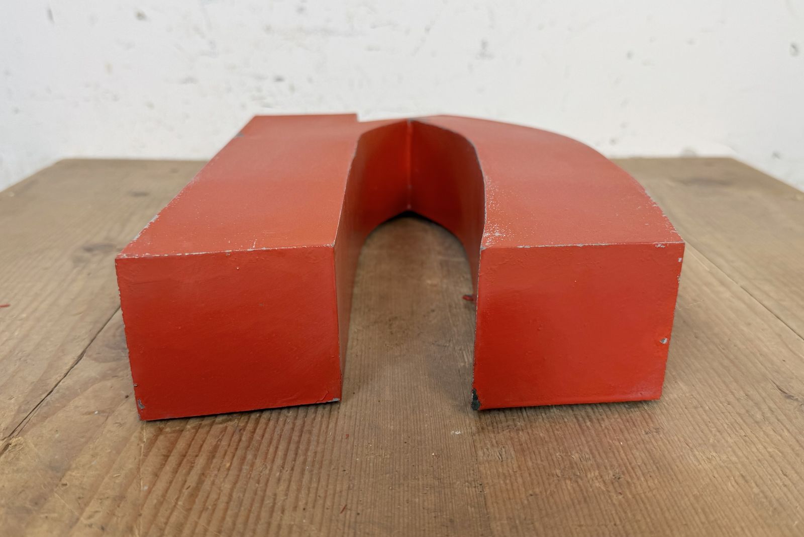 Vintage Red Iron Facade Letter N, 1970s photo Home Decor