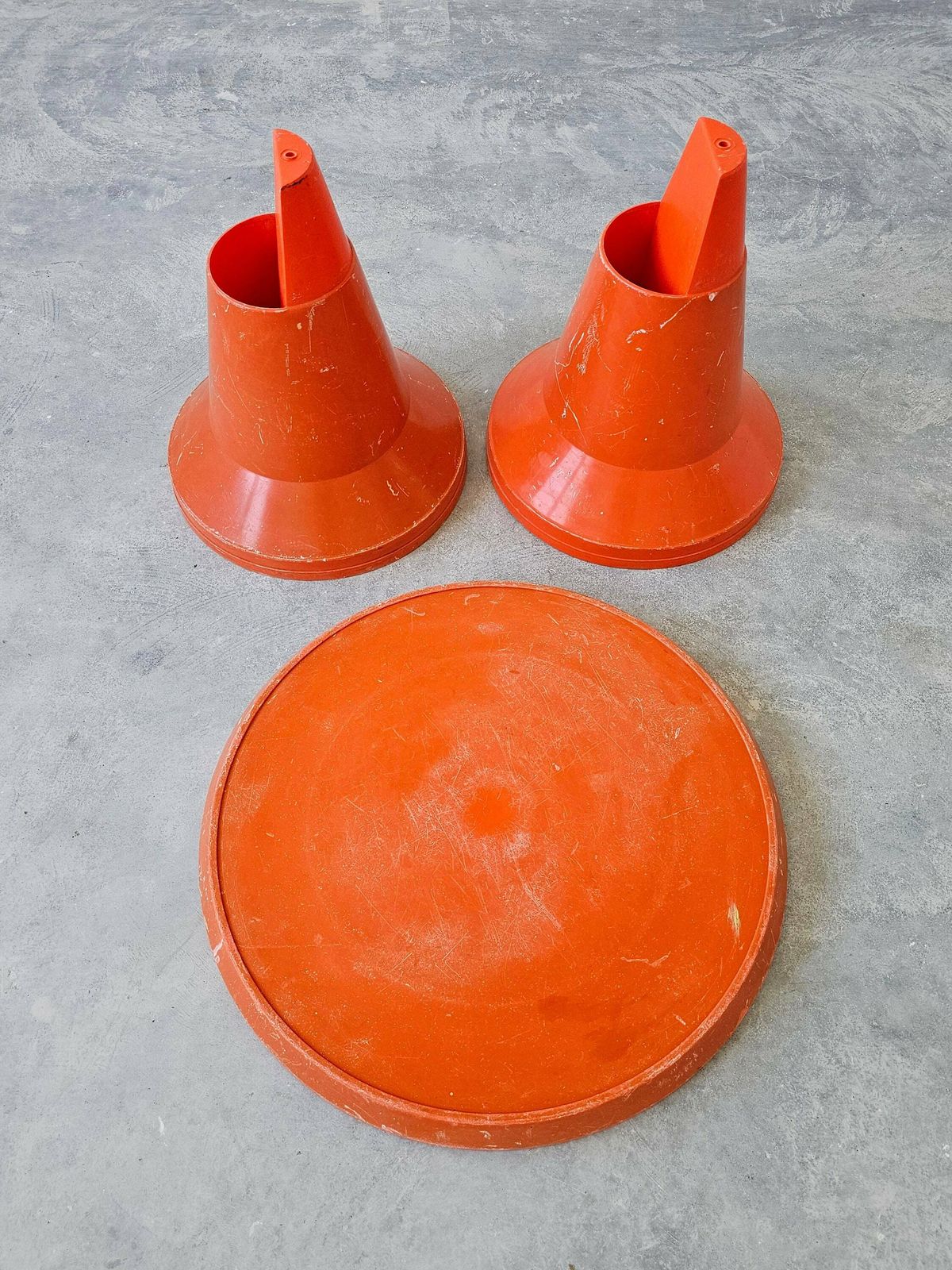 Orange Space Age Plastic Garden Table Model "Diablo" By Kovinoplastika // Space Age Tumtum Table // Made In Yugoslavia In 1970s photo vinterior