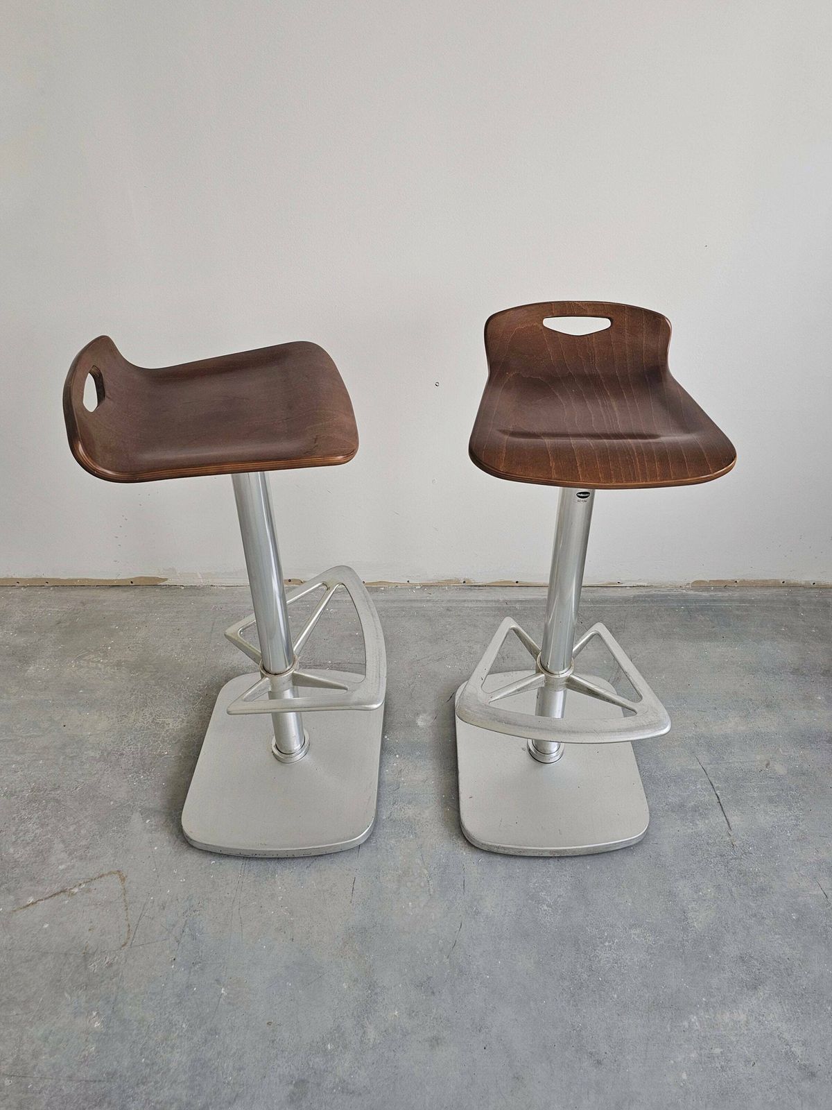Pair Of Postmodern Bar Stools By Indecasa Designed By Joan Casas // Made In Spain In The 1980s photo for sale