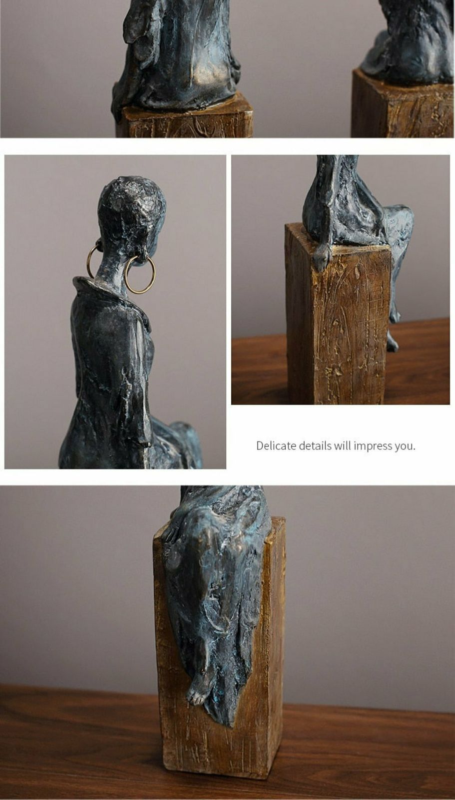 photo vinterior Tribal African Women Sculpture Figurines For Home Decor Or Gifts