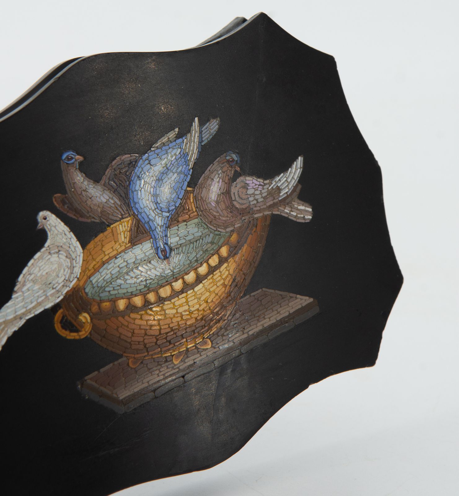 19th Century Italian Micro Mosaic Grand Tour Paperweight The Doves Of Pliny photo buy