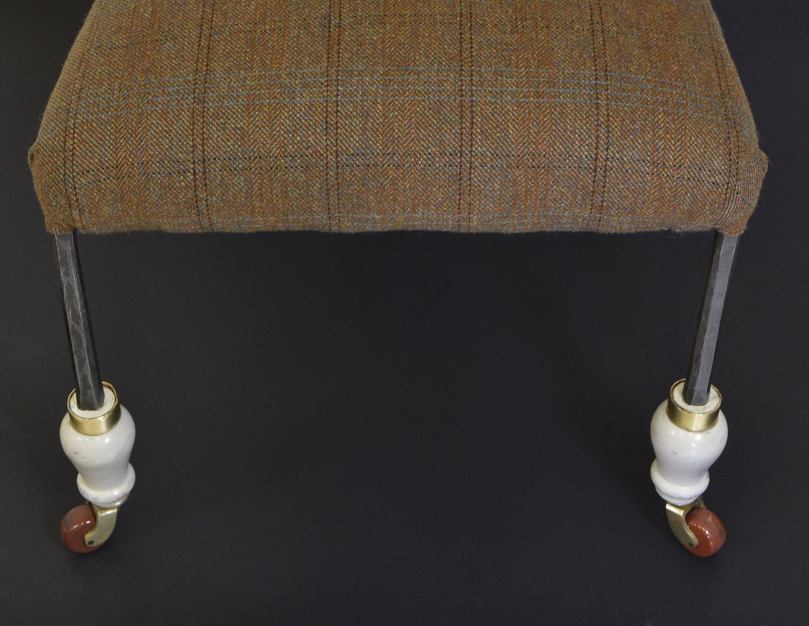 Unusual 19th Century Steel & Tweed Side Chair photo furniture