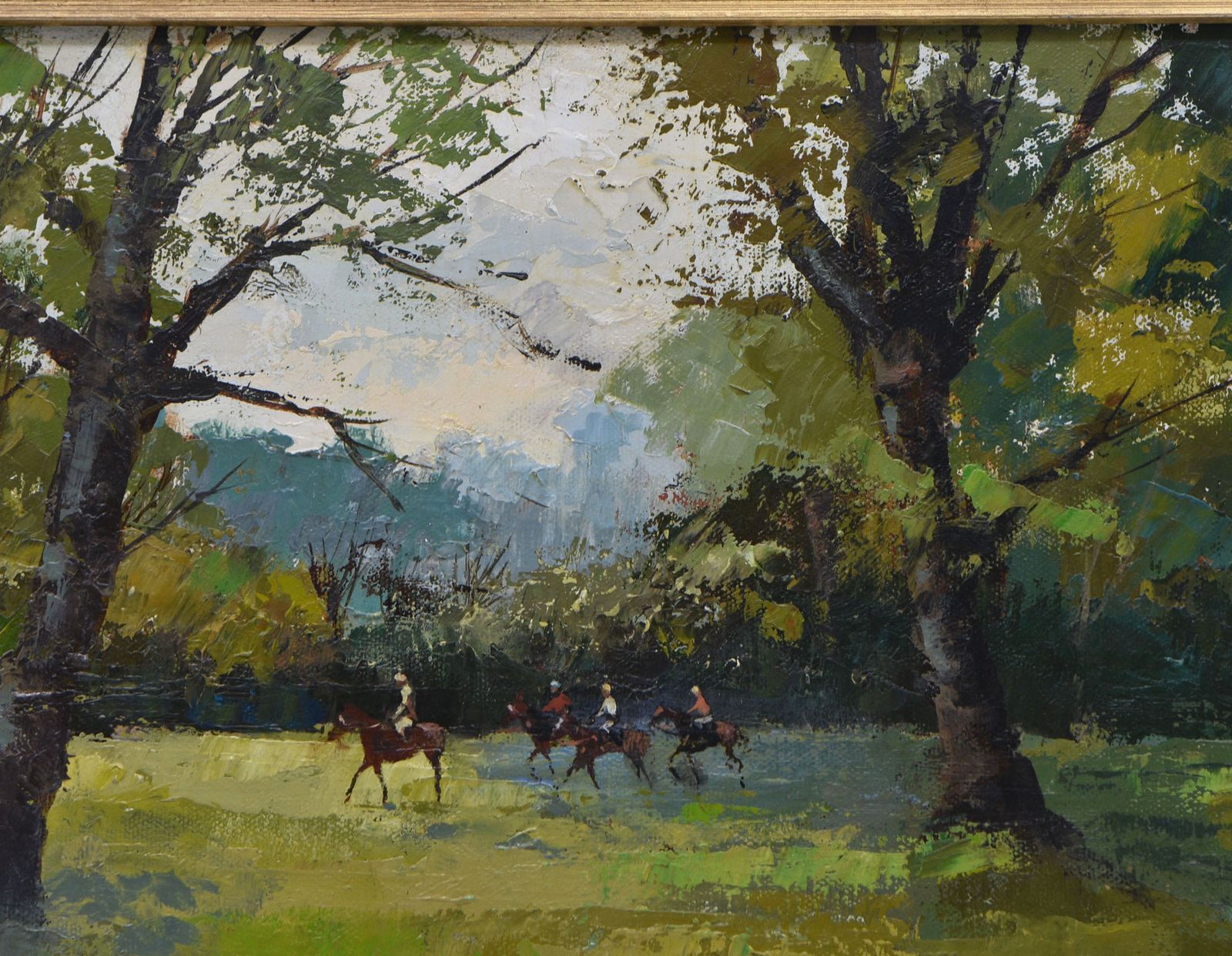 Mark Randall Oil Painting Training Jockeys photo for sale