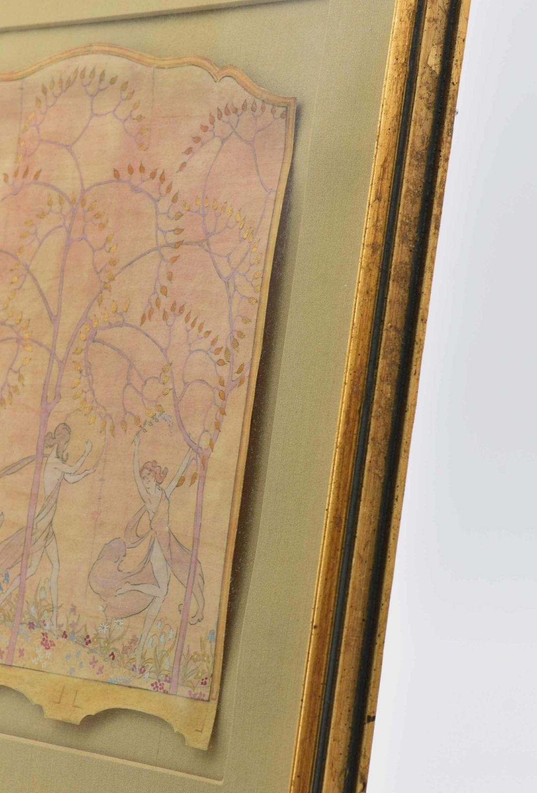 Watercolour Drawing Of A Three Fold Screen Design By Kenneth Stevens Mac Intire photo for sale