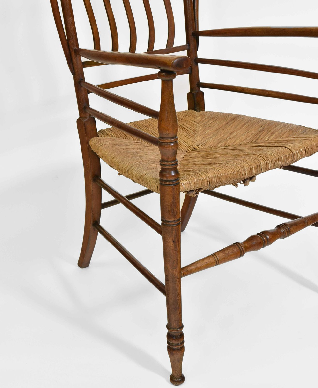 photo for sale Arts & Crafts “Quaint” Rush Seated Armchair