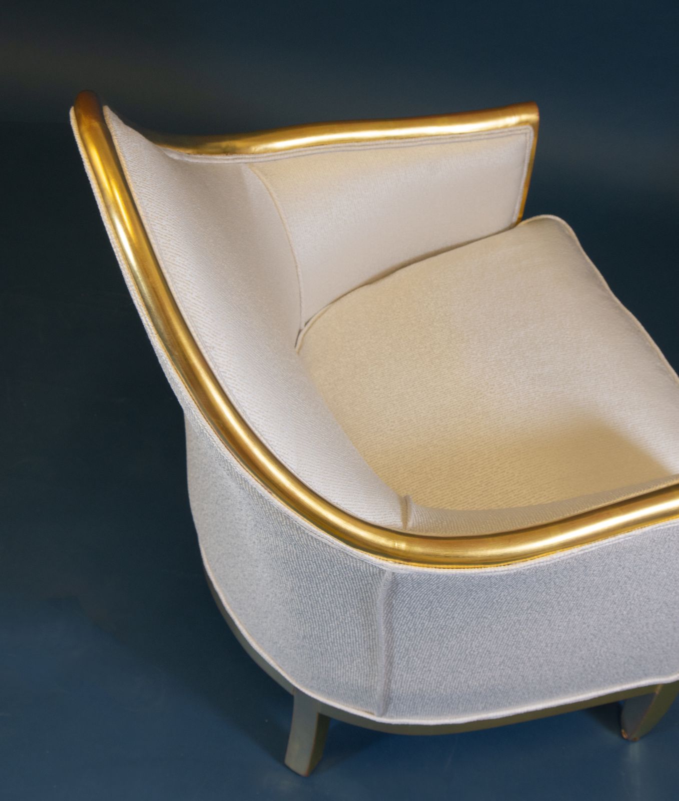 photo for sale Pair Antique French 24k Gold Leaf Giltwood Bergère Armchairs