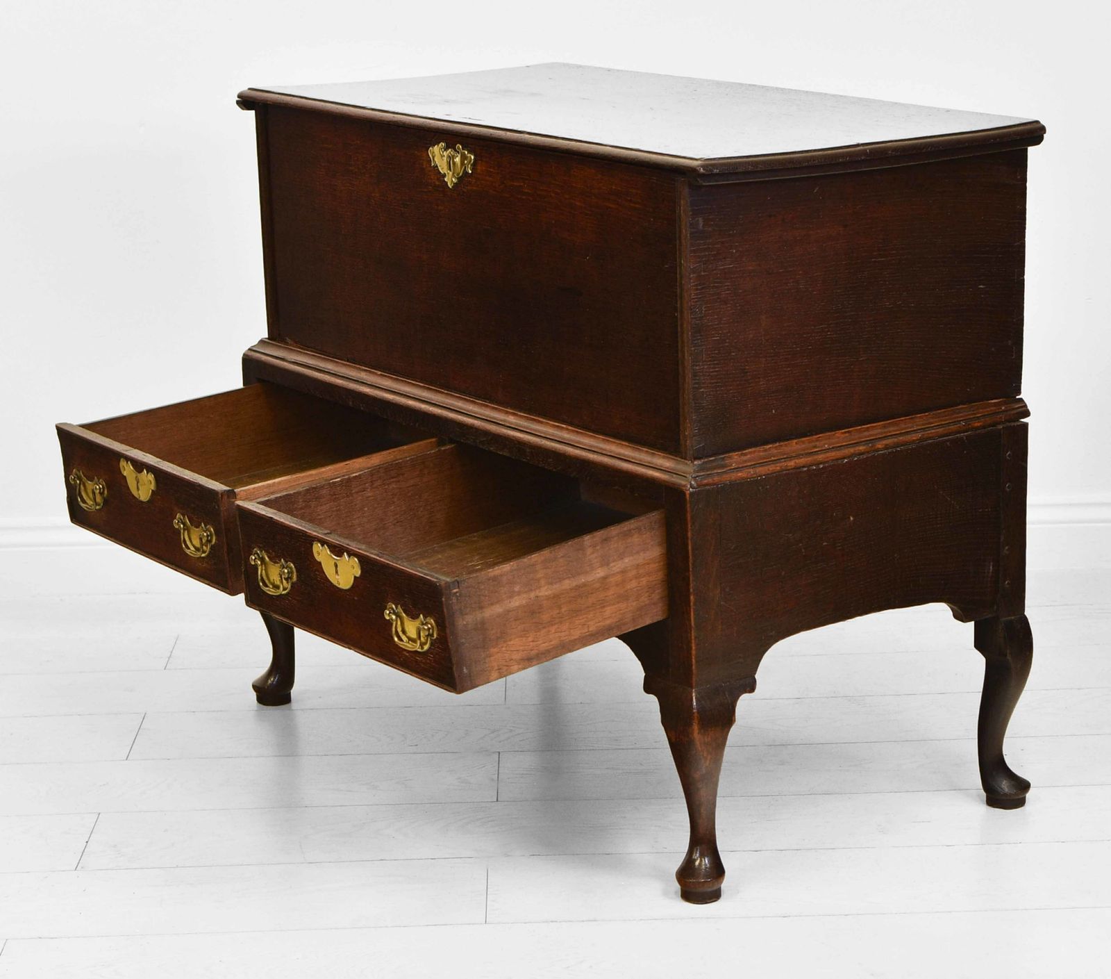 Antique Georgian Oak Blanket Chest On Stand With Drawers Circa 1750 photo buy