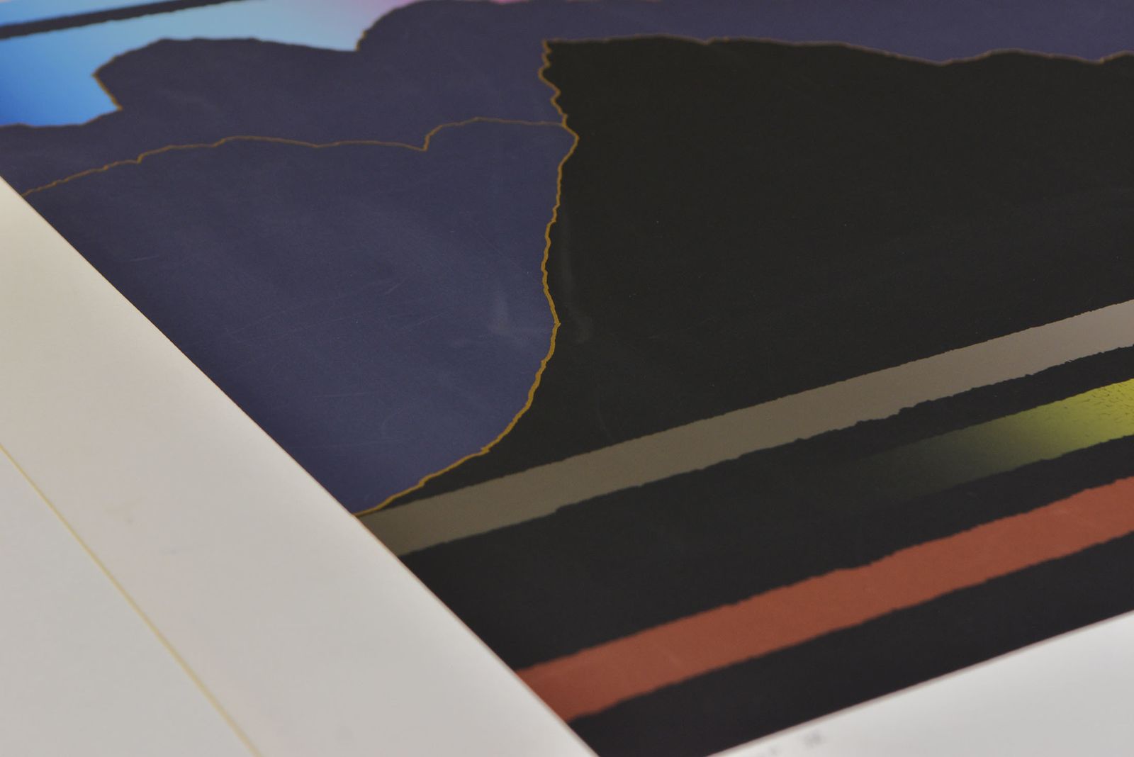 Arthur Secunda Large Silkscreen Abstract Signed Print Notte Luganese 1983 photo 650.0