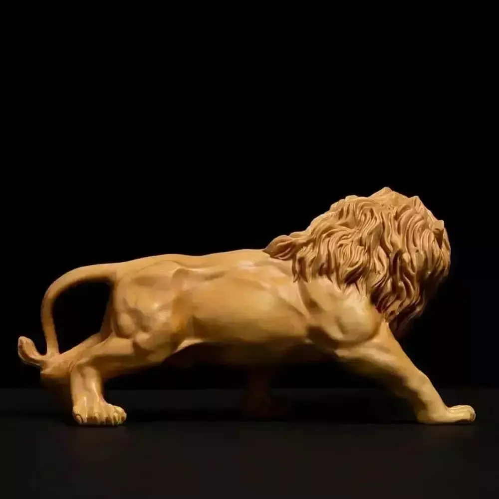 photo furniture Hand Carved Wooden Lion Sculpture