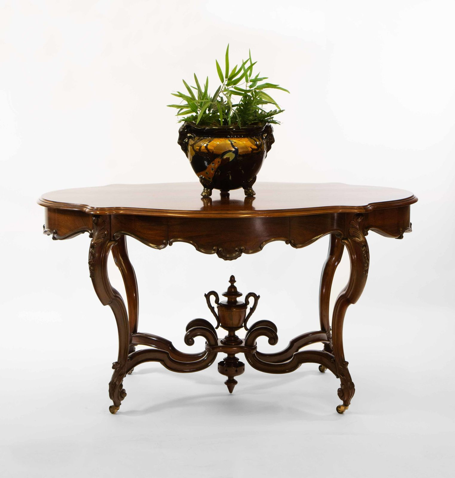 Fine Victorian Rosewood Rococo Revival Carved Centre Hall Table Circa 1850