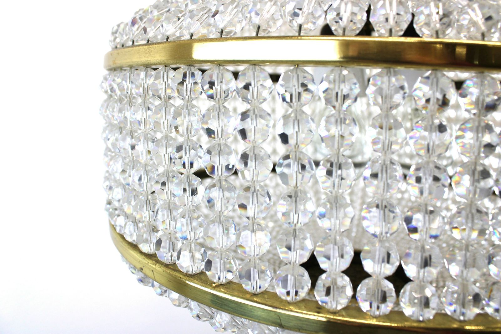 Chandelier Of Brass And Swarovski Crystals/Designer Lamp  J.L. Lobmeyr Austria photo for sale