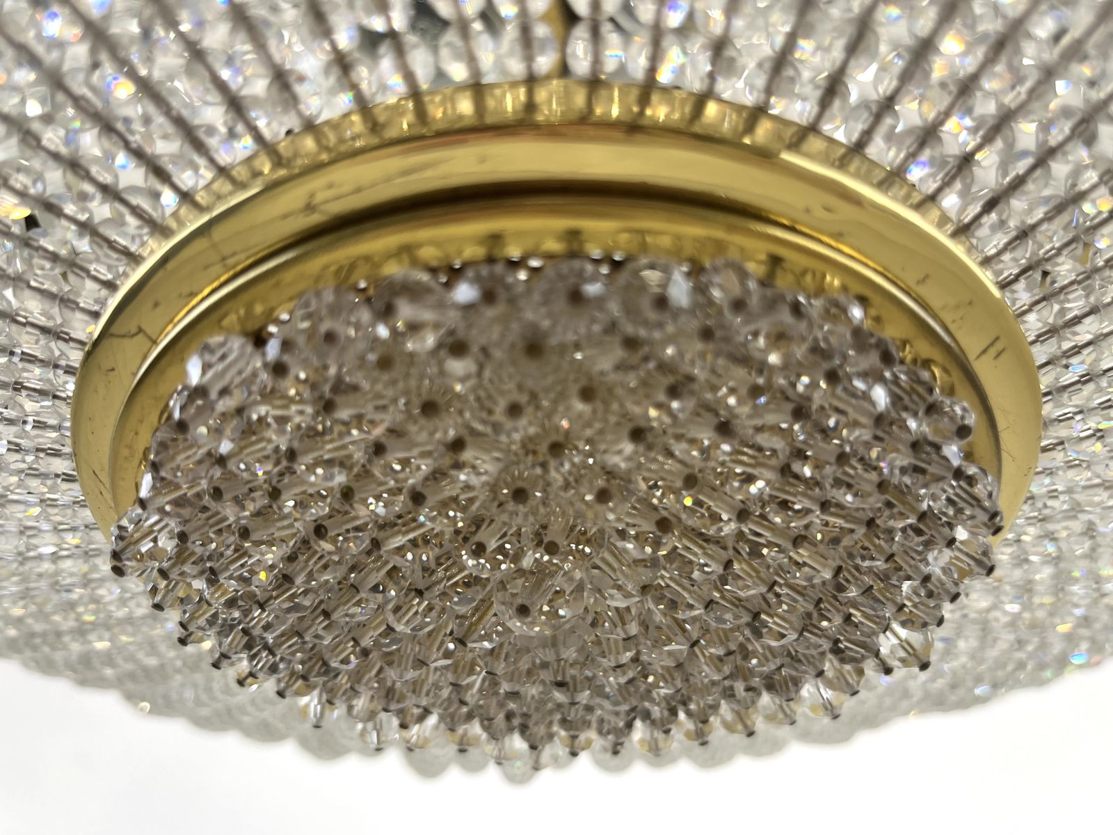 Chandelier Of Brass And Swarovski Crystals/Designer Lamp  J.L. Lobmeyr Austria photo vintage