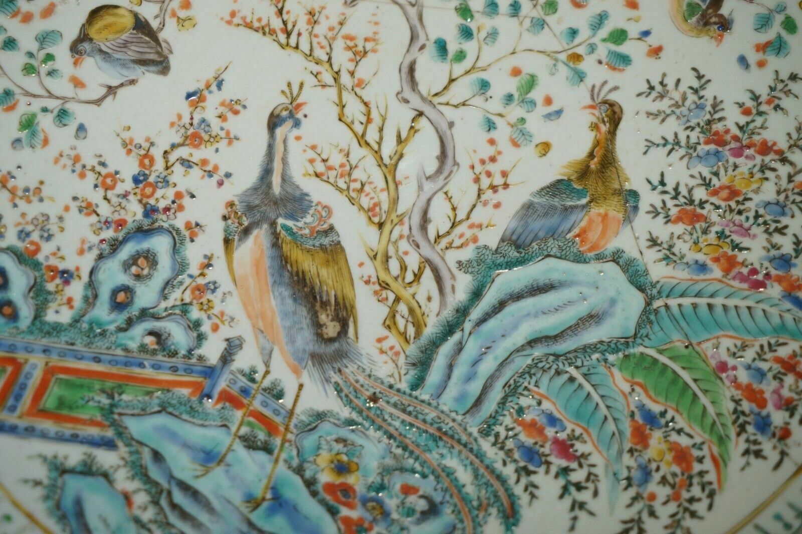 Antique Repaired 18th Century Chinese Famille Verte Porcelain Charger Plate photo Home Decor