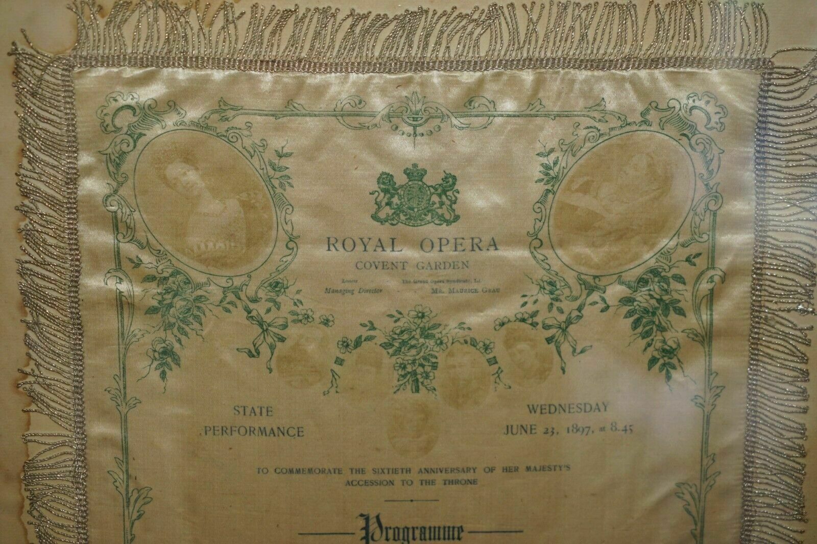 Antique 60th Anniversary Of Queen Victoria Diamond Jubilee Royal Opera Programme photo for sale