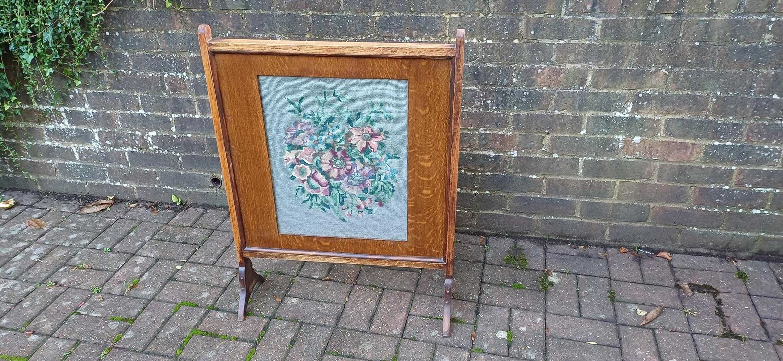 Huge Imposing Top Quality Hand Finished Bespoke Upcycled Tapestry Fire Screen. Free Hand Delivery.