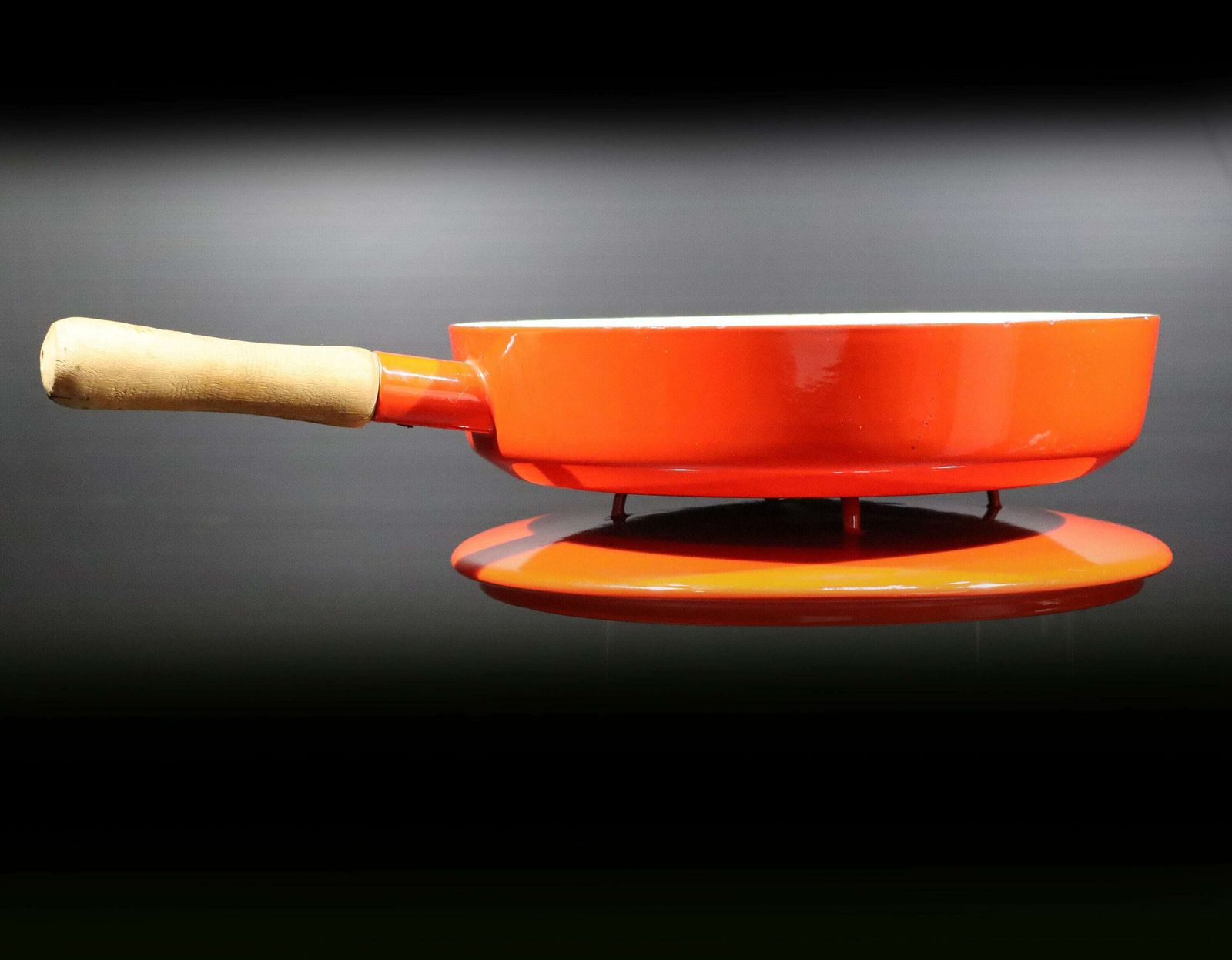 1960s Dansk Kobenstyle Red Sauté Pan With Lid Ihq France photo Home Decor