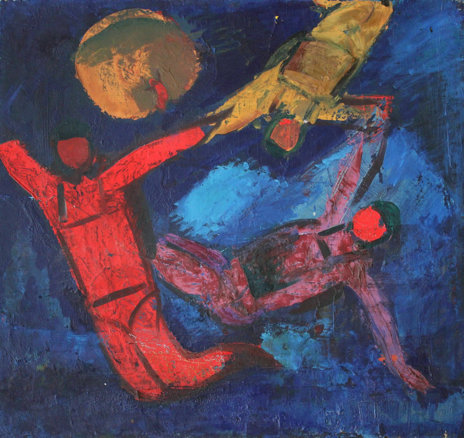 Aleksandr Rodin  (1922   2001, Latvian, Russian). Journey Beyond. Oil On Canvas. 19.69 X 21.26 Inches ( 50 X 54 Cm)