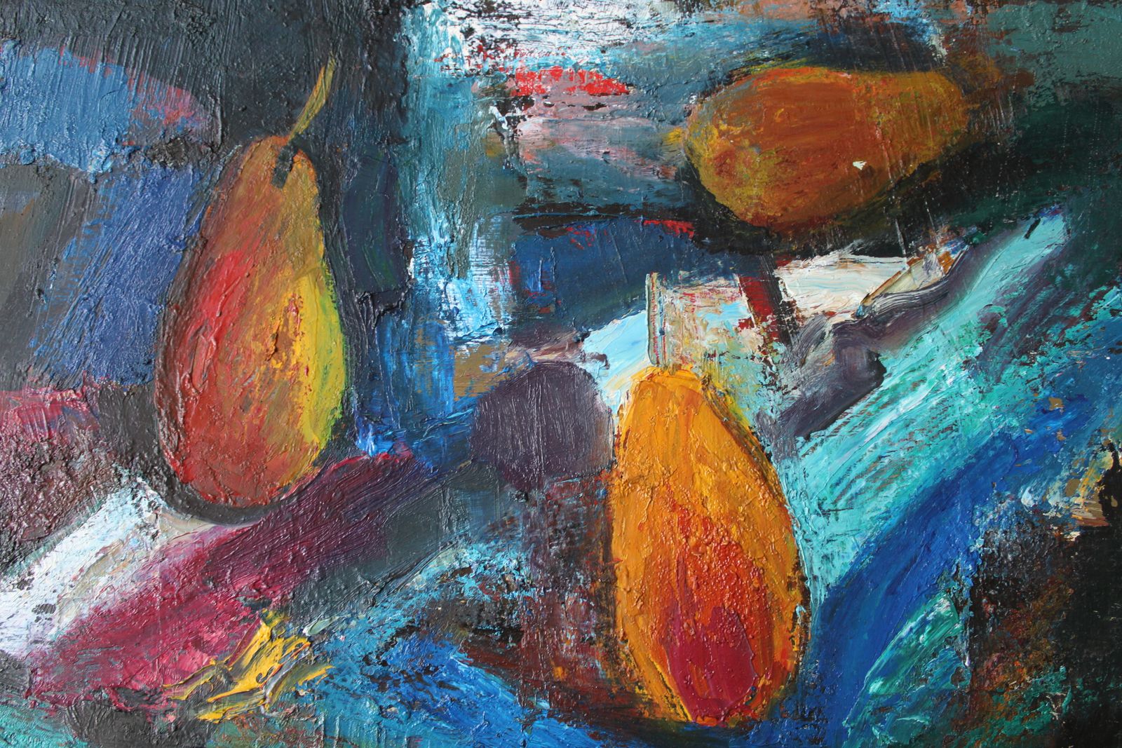 Aleksandr Rodin  (1922   2001, Latvian, Russian). Still Life With Pears. Oil On Cardboard, 50 X 60 Cm ( 23.62 X 27.56 In) photo furniture