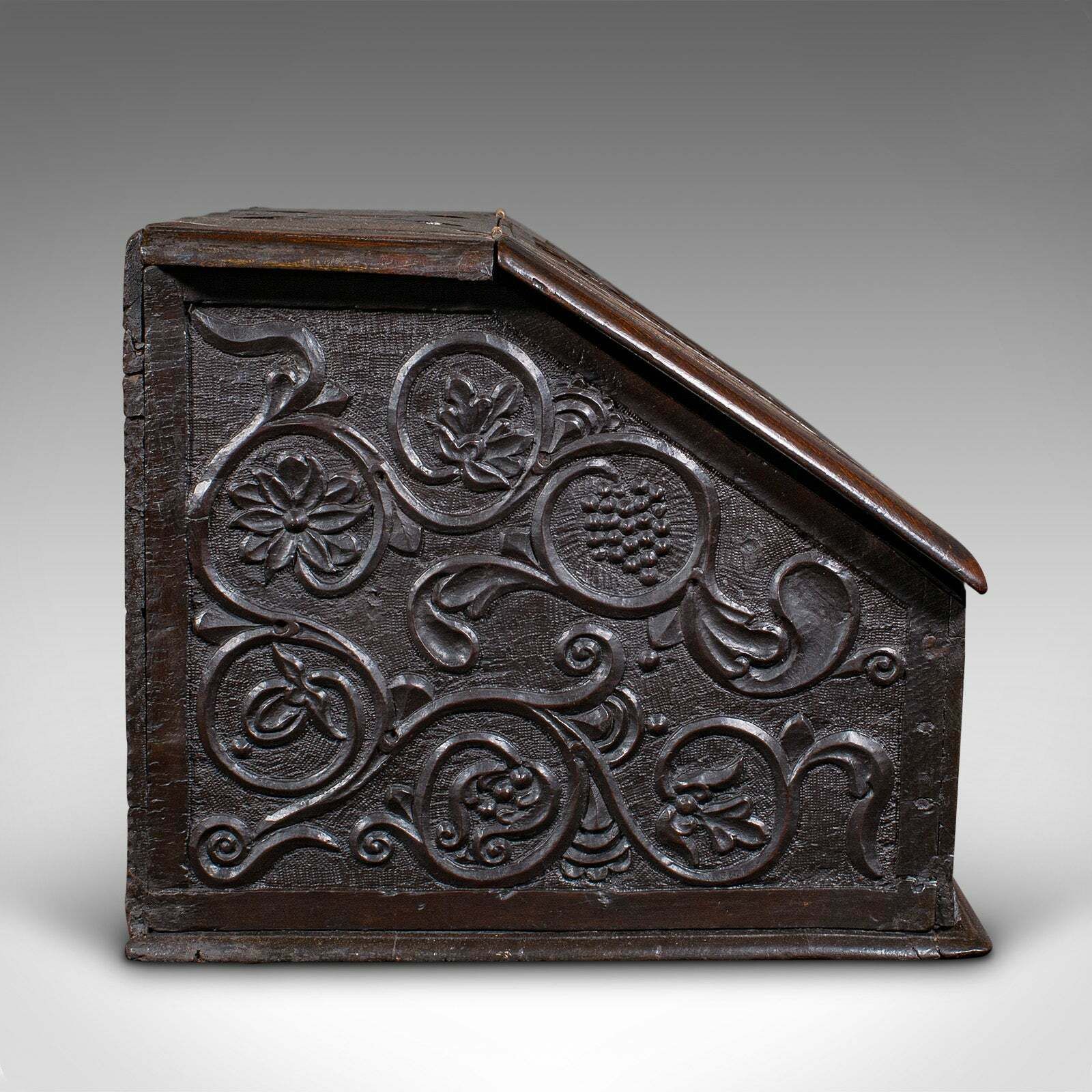 Antique Verger's Bible Box, English, Oak, Carved, Ecclesiastical, William III photo 3950.0