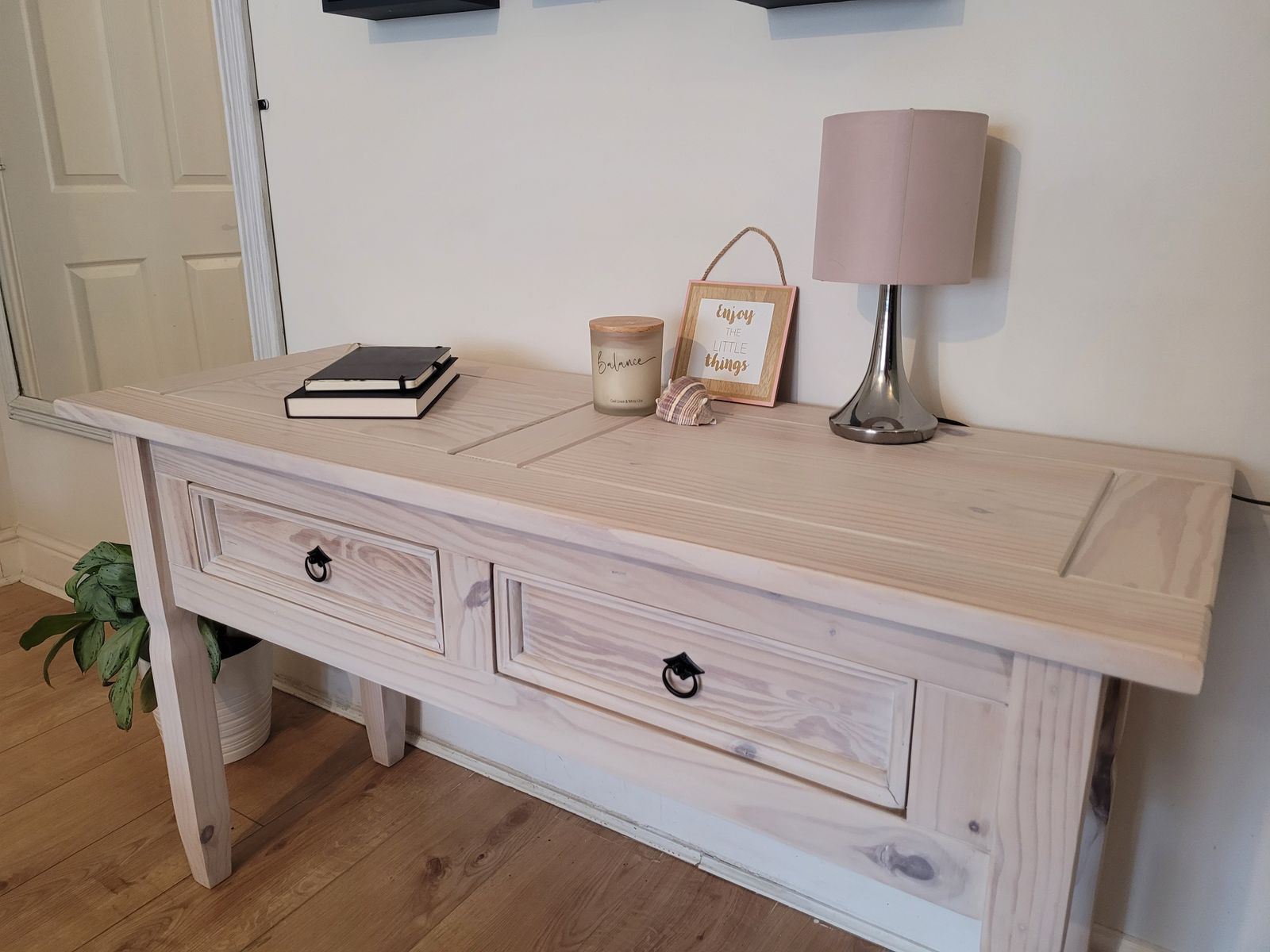 Farmhouse Style Upcycled Solid Wood Hallway Side Table photo buy