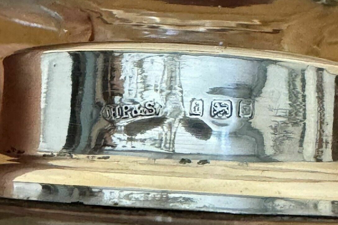 Antique Sterling Silver & Cut Glass Crystal Henry Perkins & Sons Trinket Jar photo furniture