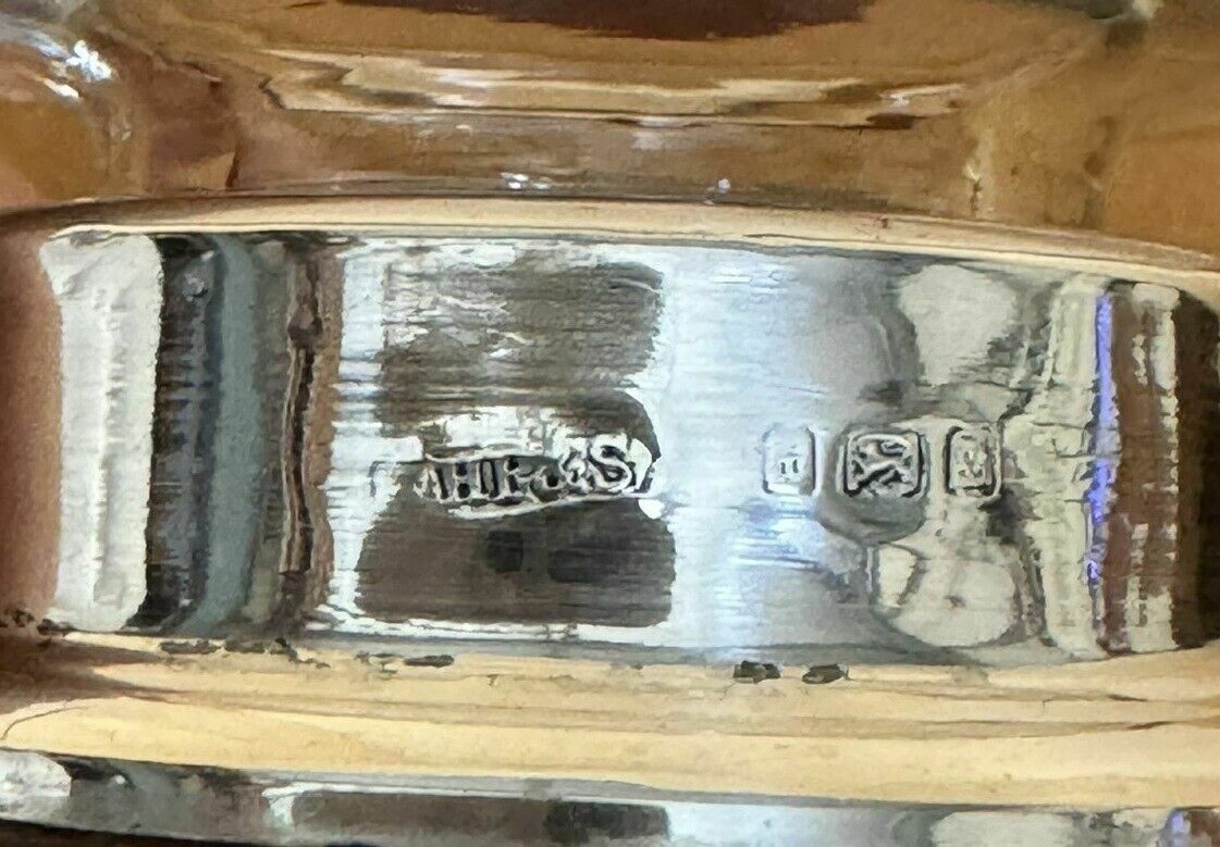 Antique Sterling Silver & Cut Glass Crystal Henry Perkins & Sons Trinket Jar photo for sale