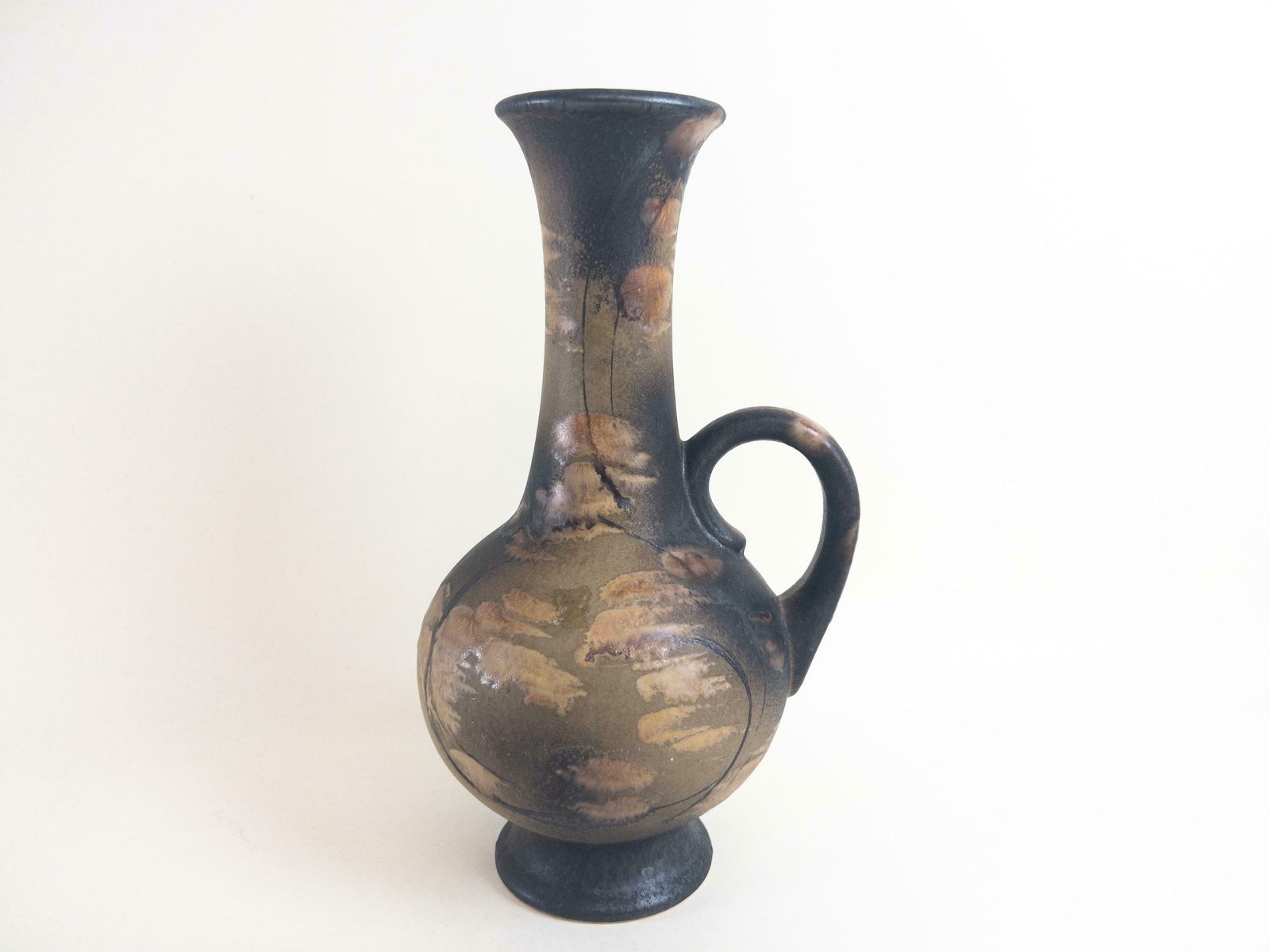 Ruscha Art Kyra Vase K 35   West German Pottery Vase With Handle   Ruscha Ceramic Vase By Heinz Siery photo vinterior
