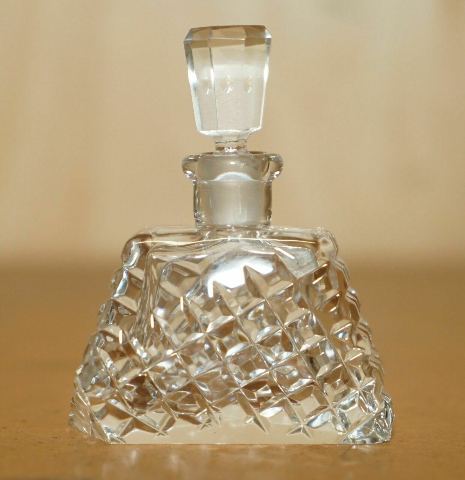 Stunning Antique Cut Glass Crystal Collectable Dressing Table Perfume Bottle photo furniture