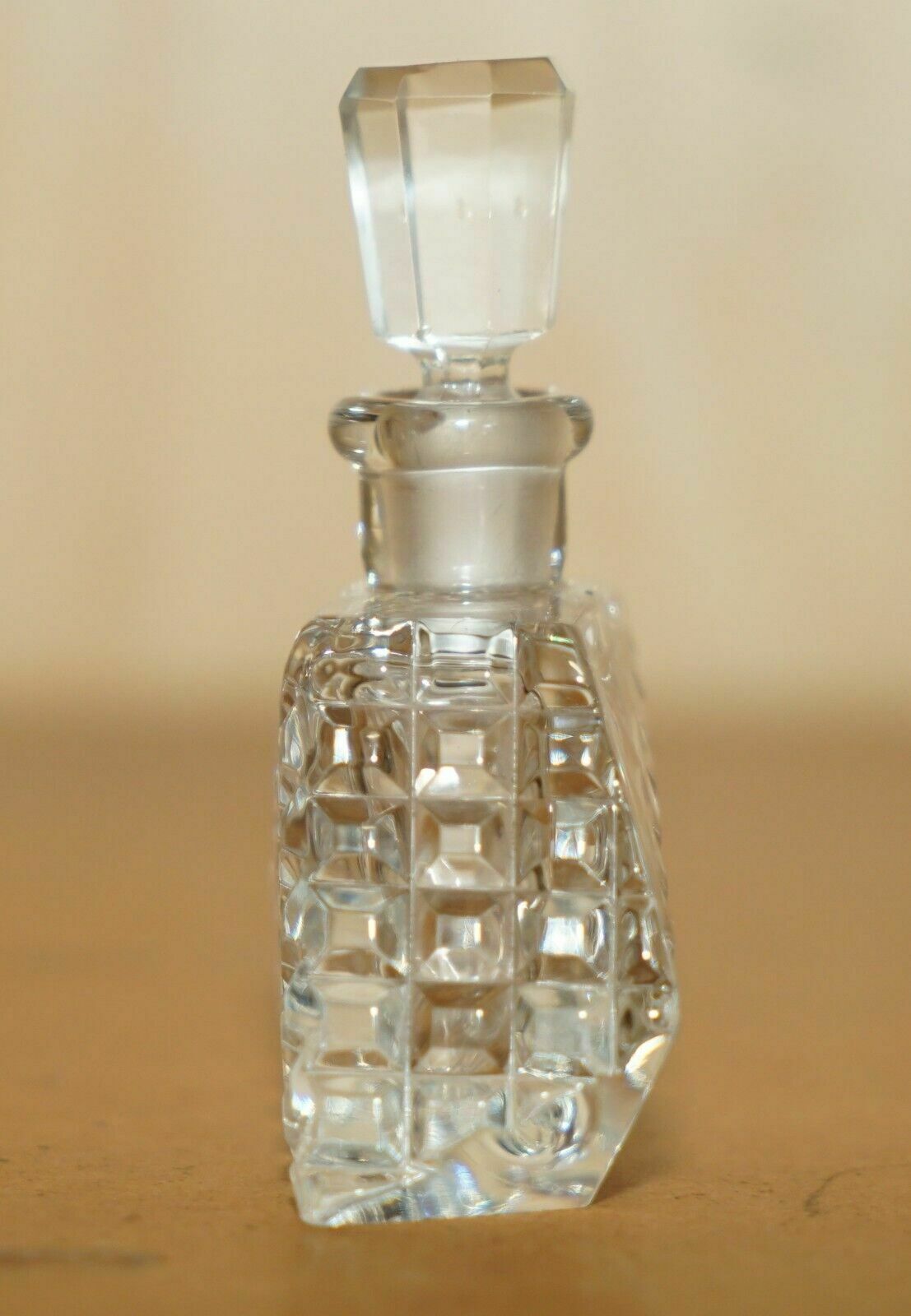 Stunning Antique Cut Glass Crystal Collectable Dressing Table Perfume Bottle photo 395.0