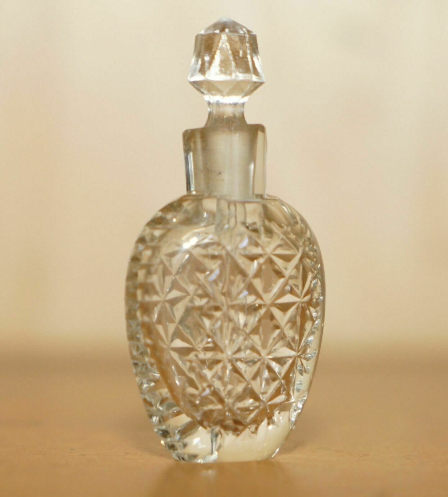 Fine Antique French Cut Glass Crystal Collectable Dressing Table Perfume Bottle