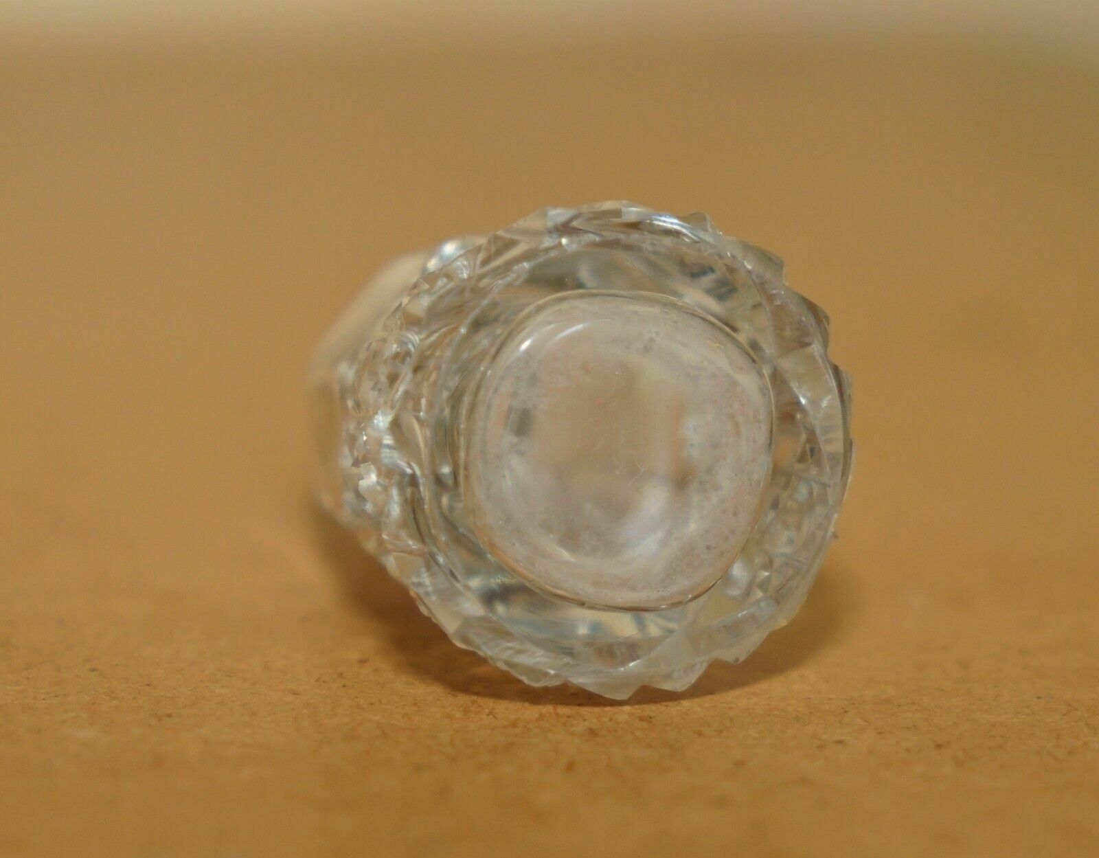 Minature 1929 Antique Perfume Bottle Flask Cut Glass Crystal Sterling Silver photo vinterior