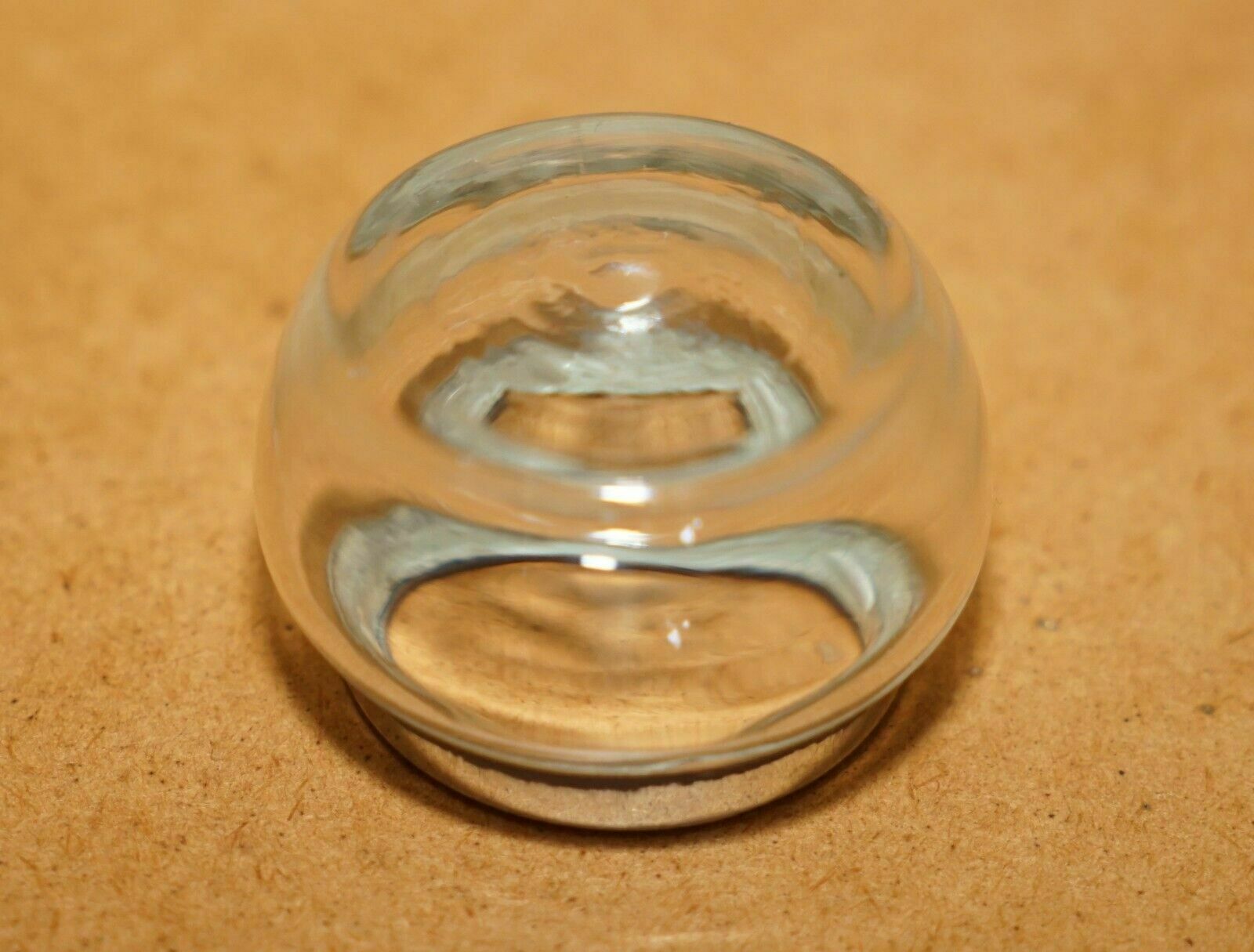 Minature Henry W Batty & Sons Antique Glass Trinket Pot Sterling Silver Trim photo 154.0