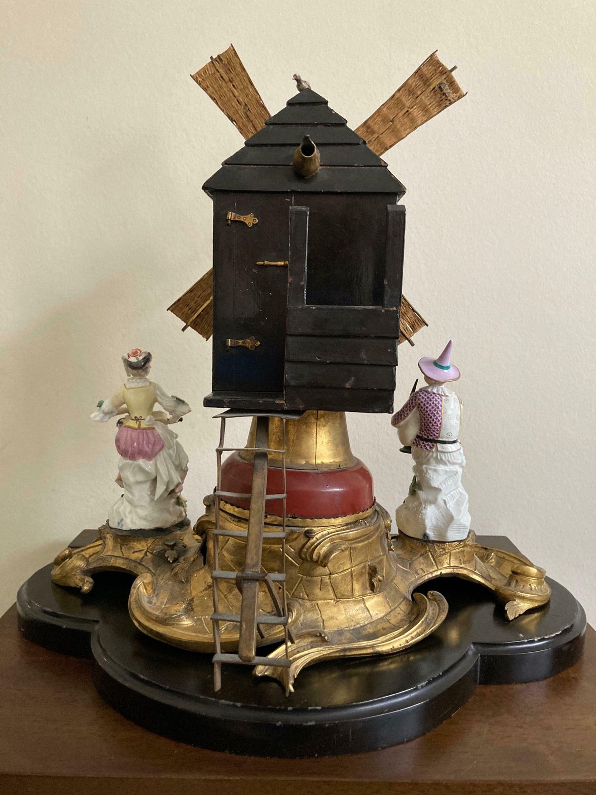 Ormolu Windmill With Meissen Harlequin And Columbine photo vinterior