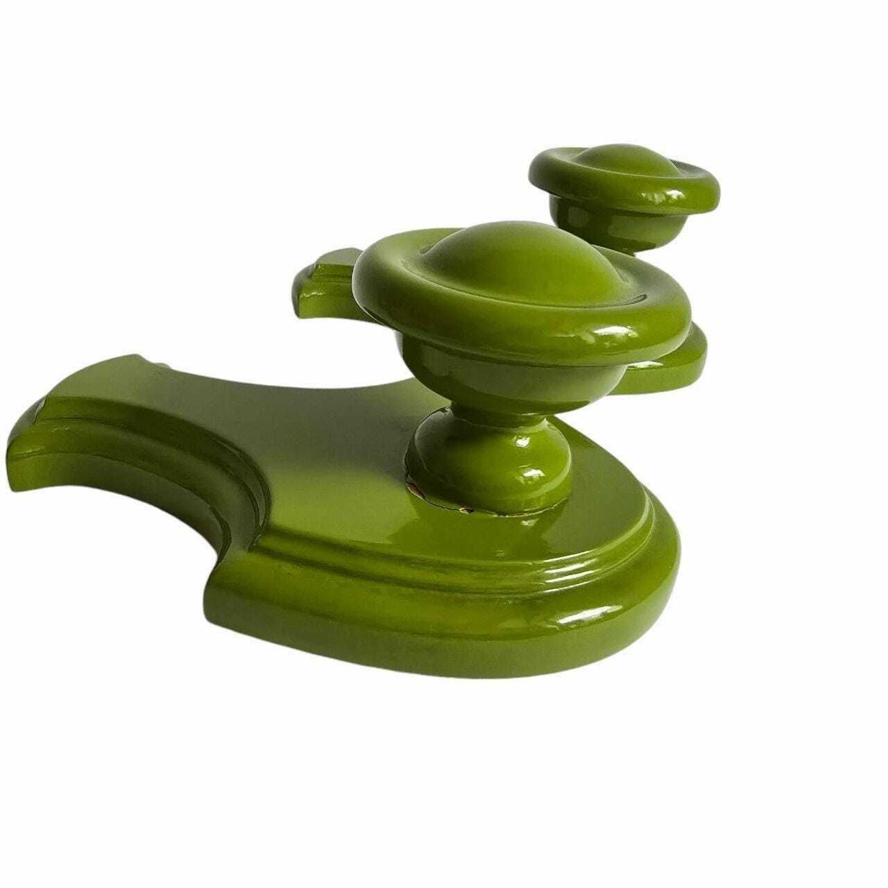 Vintage Houten Wandkapstok Met 2 Haken – Italiaans, Handgeschilderd Wandpaneel photo furniture