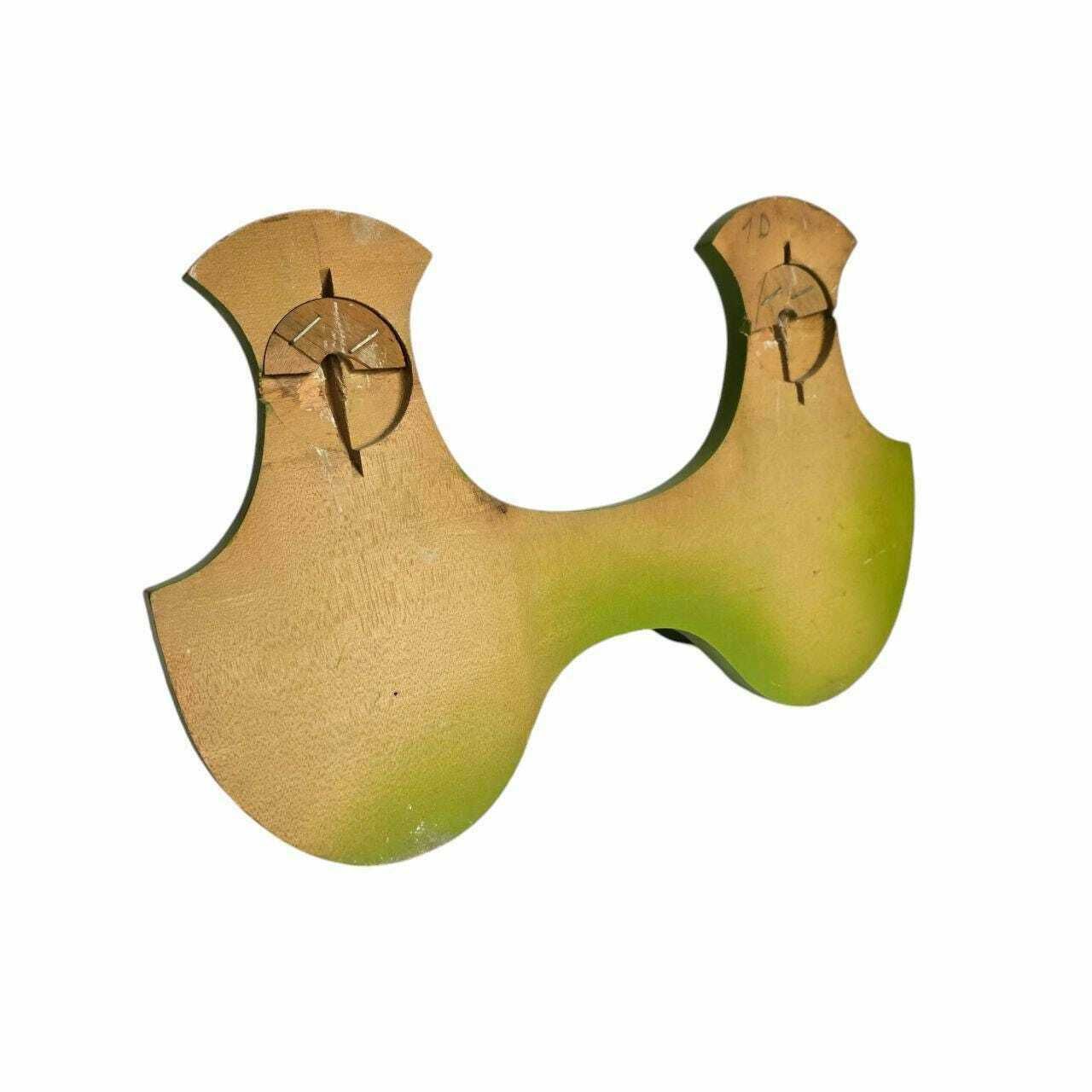 Vintage Houten Wandkapstok Met 2 Haken – Italiaans, Handgeschilderd Wandpaneel photo 126.0