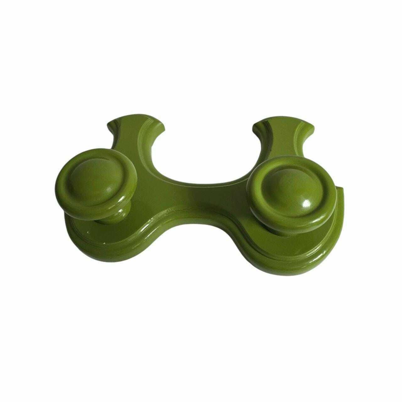 Vintage Houten Wandkapstok Met 2 Haken – Italiaans, Handgeschilderd Wandpaneel photo vinterior
