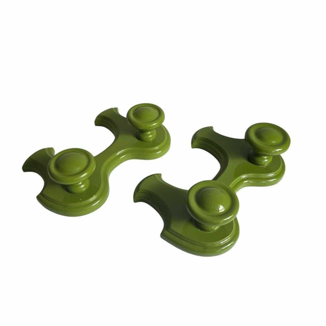 Vintage Houten Wandkapstok Met 2 Haken – Italiaans, Handgeschilderd Wandpaneel photo buy