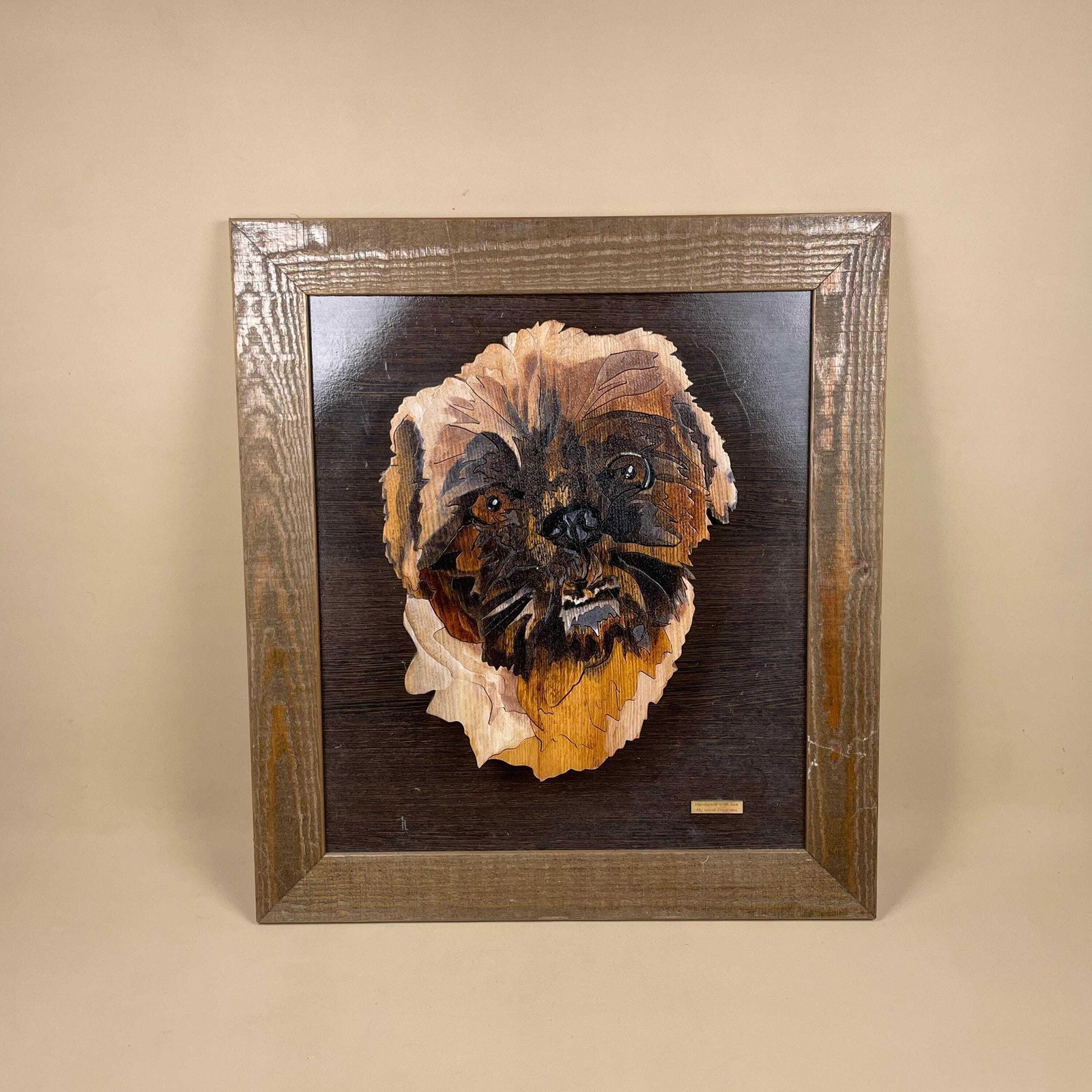 Vintage Wooden 3d Dog Art Block Wall Hanging Handmade Hand Made Picture Vintage Shih Tzu Pooch Wall Art Pet Lover Cottage photo furniture