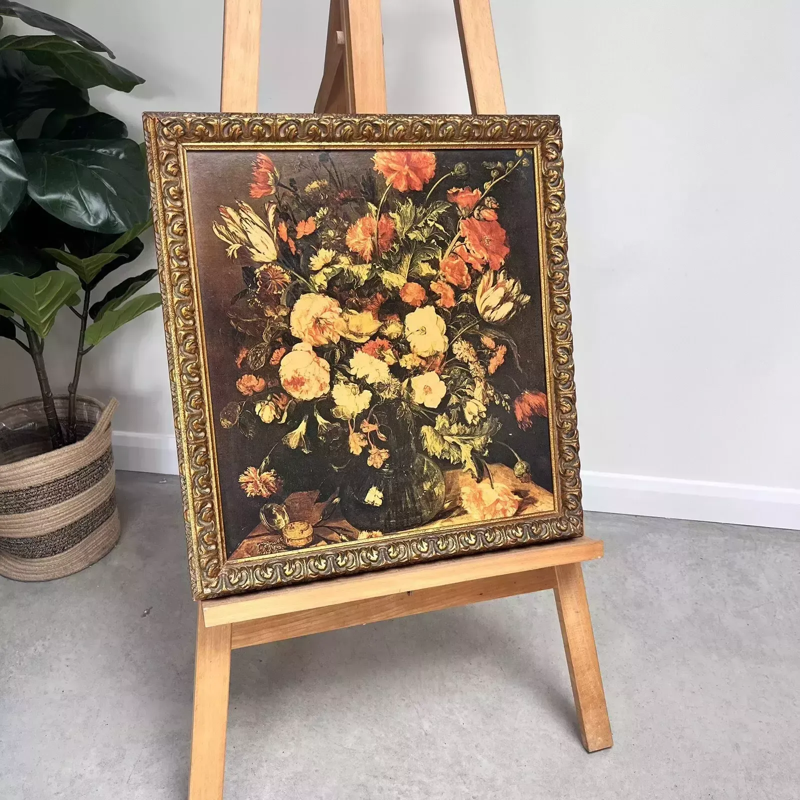 Fabulous Gilt Wood Frame « Flowers C.1650 Abraham Hendricksz Van Beyeren Print » photo furniture