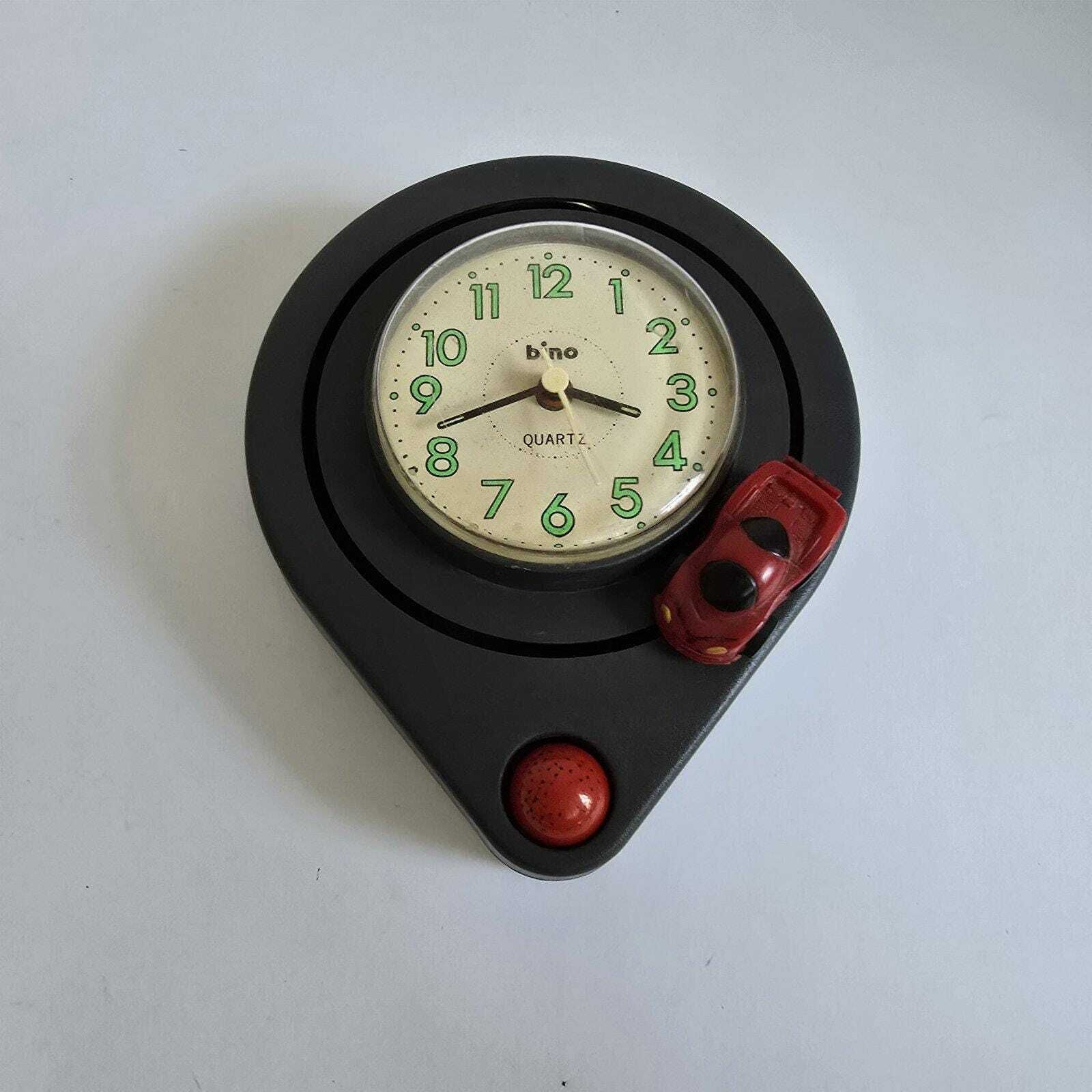 Vintage Pop Art Plastic Wall Clock With Alarm 90s photo vinterior