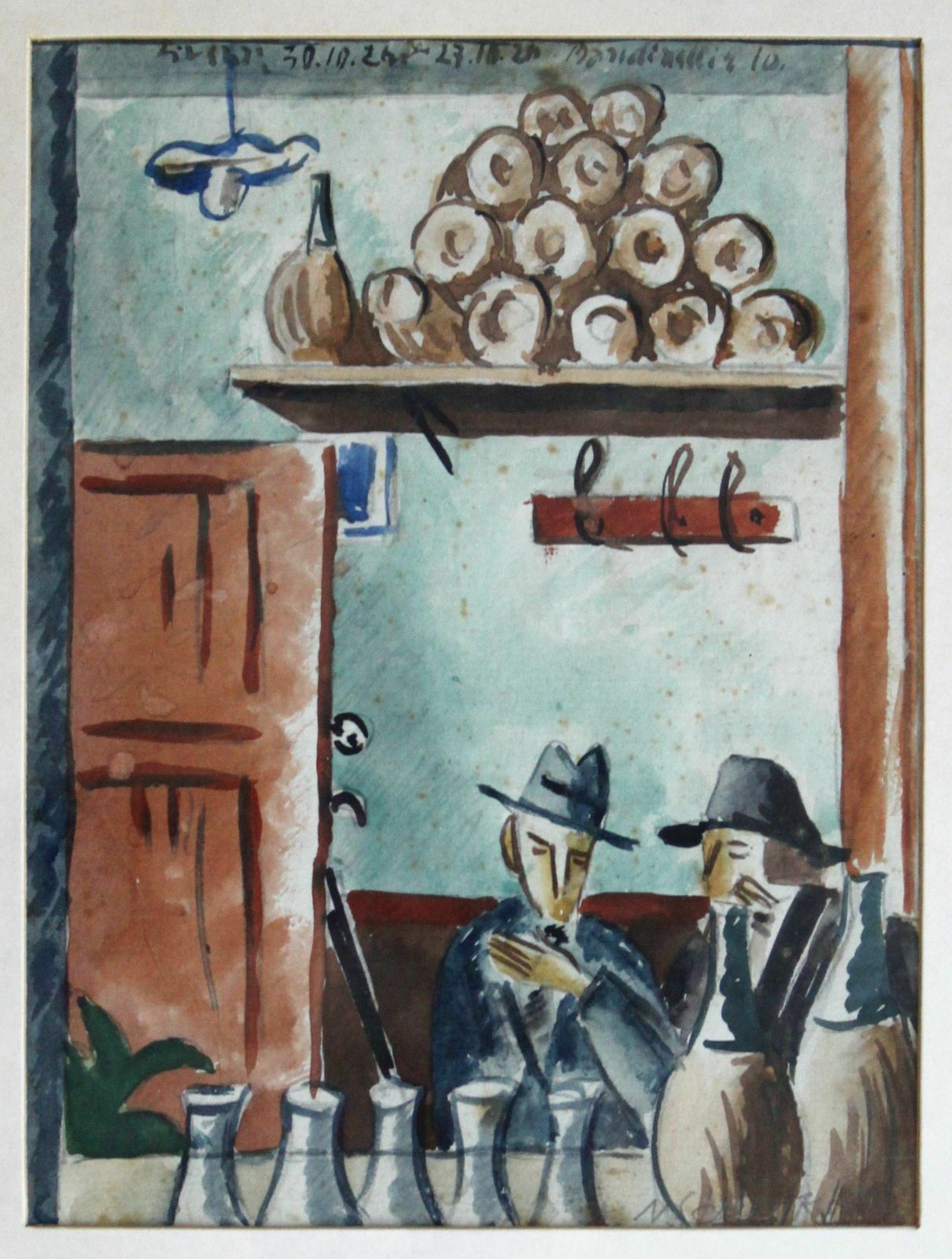 Niklavs Strunke (1894   1966, Latvian, Polish, Italian).  At Cafe. Mixed Media On Paper, 18. 5 X 14 Cm photo buy