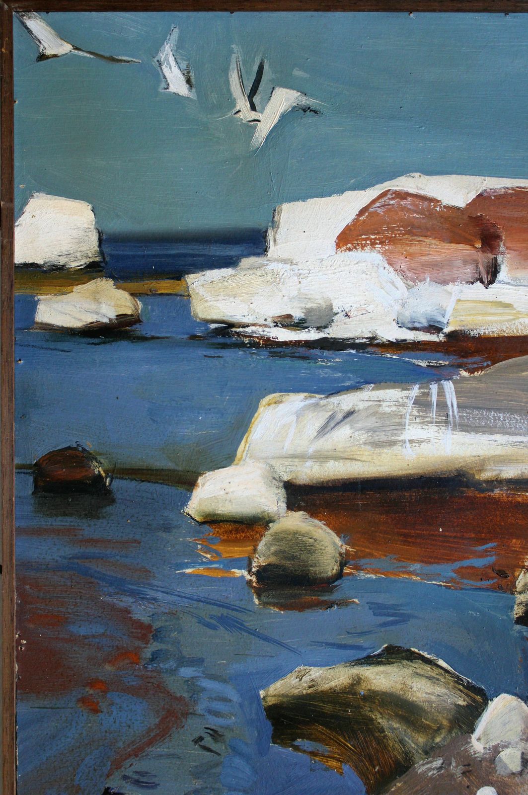 Janis Osis (1926   1991, Latvian). Stones Of The Coast. Oil On Cardboard. 80x50 Cm photo buy