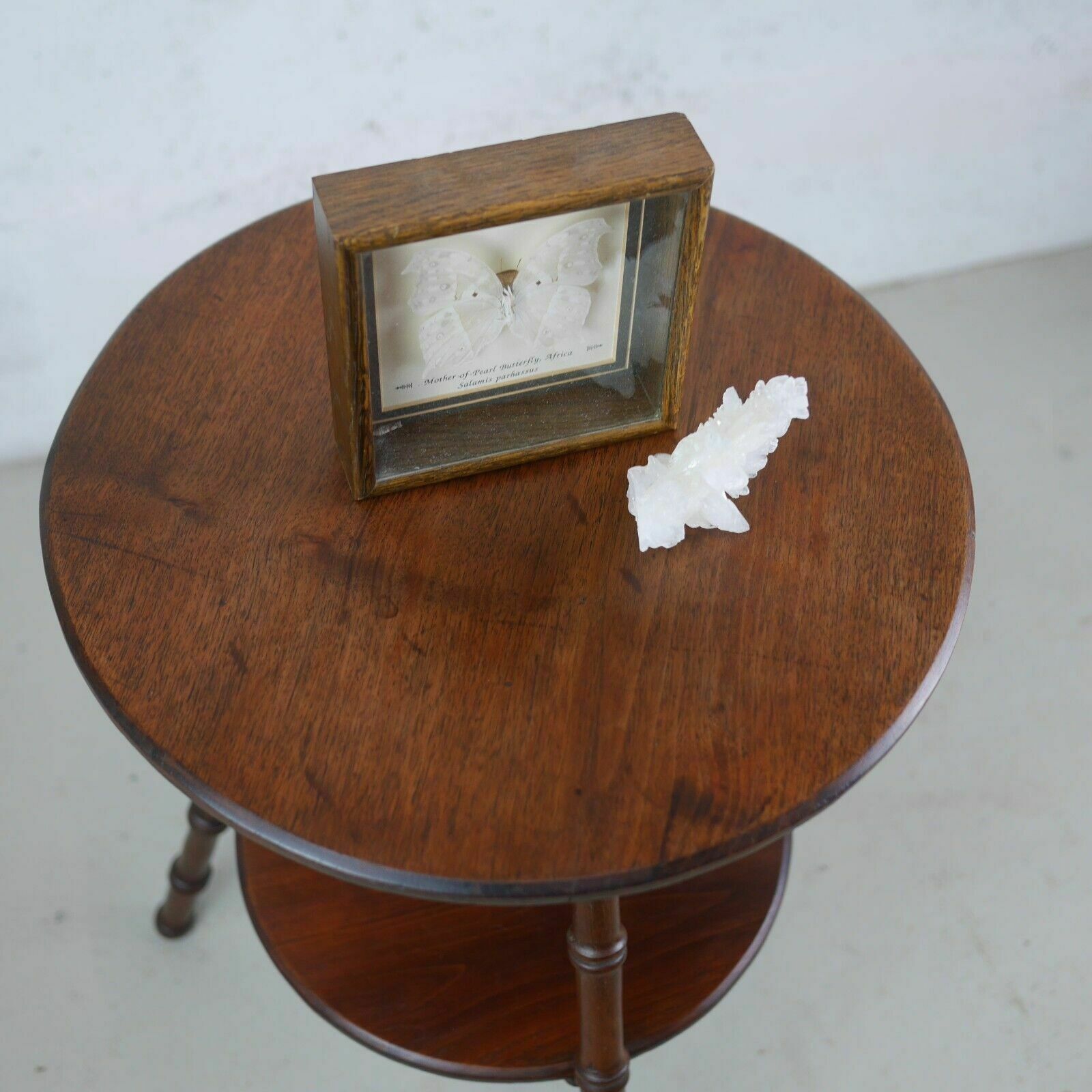 Antique Aesthetic Movement Faux Bamboo Mahogany Tripod Side Lamp Table #102703 photo 330.0