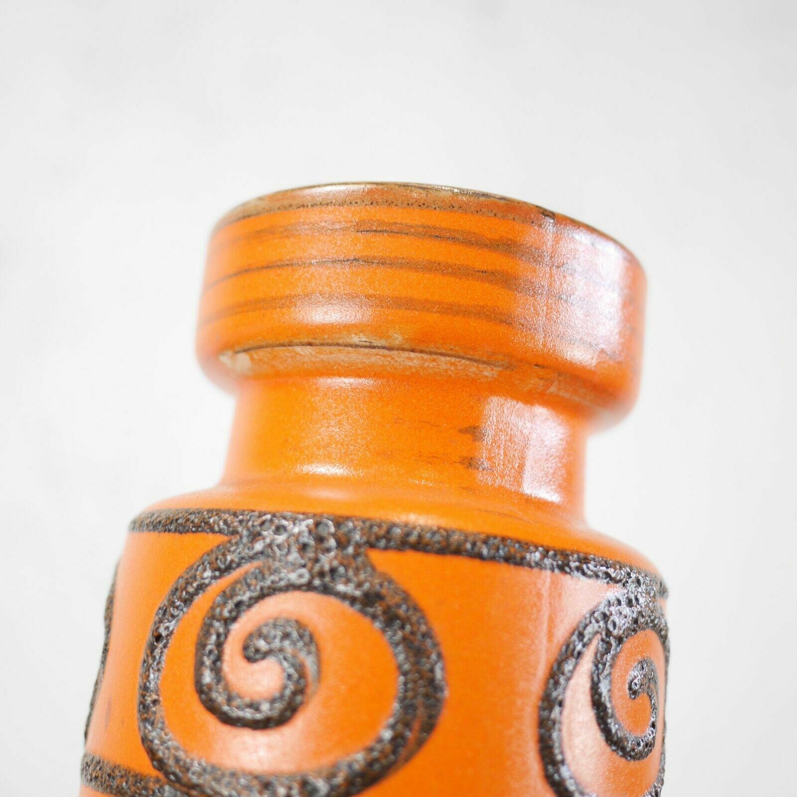 photo buy Large Mid Century Fat Lava Orange Vase West Germany Scheurich #102691