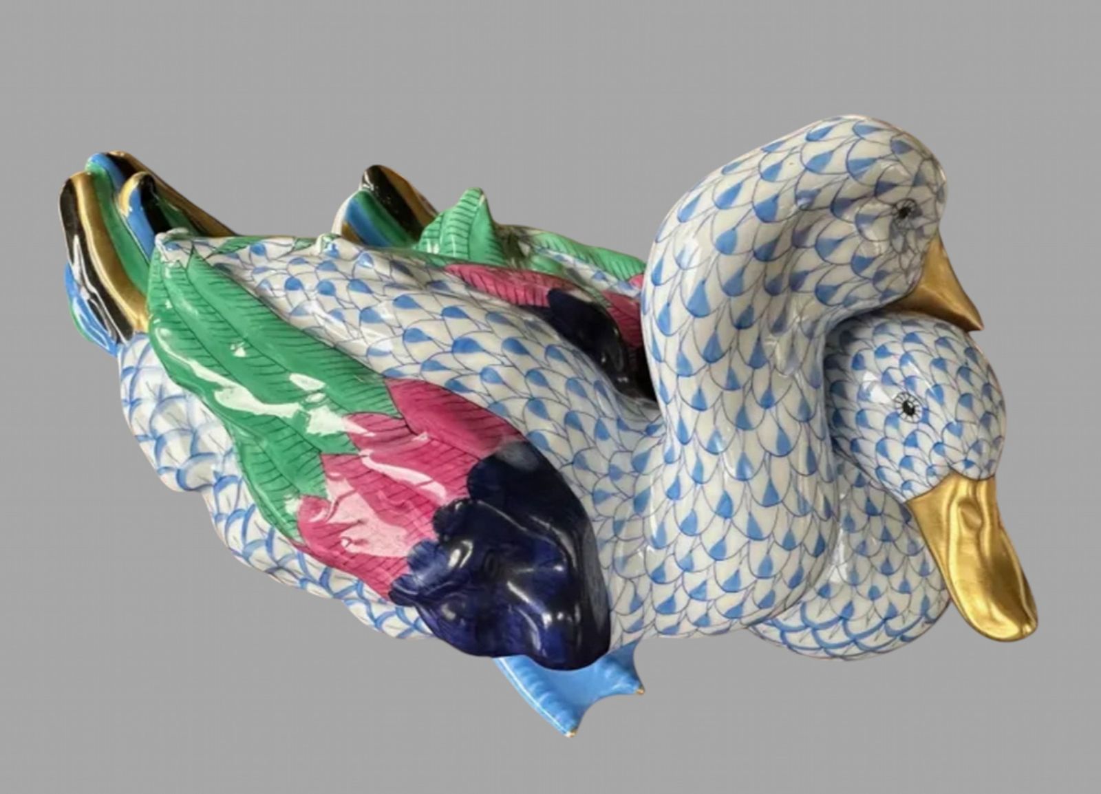 A Large Pair Of Hungarian Porcelain Herend Ducks photo furniture